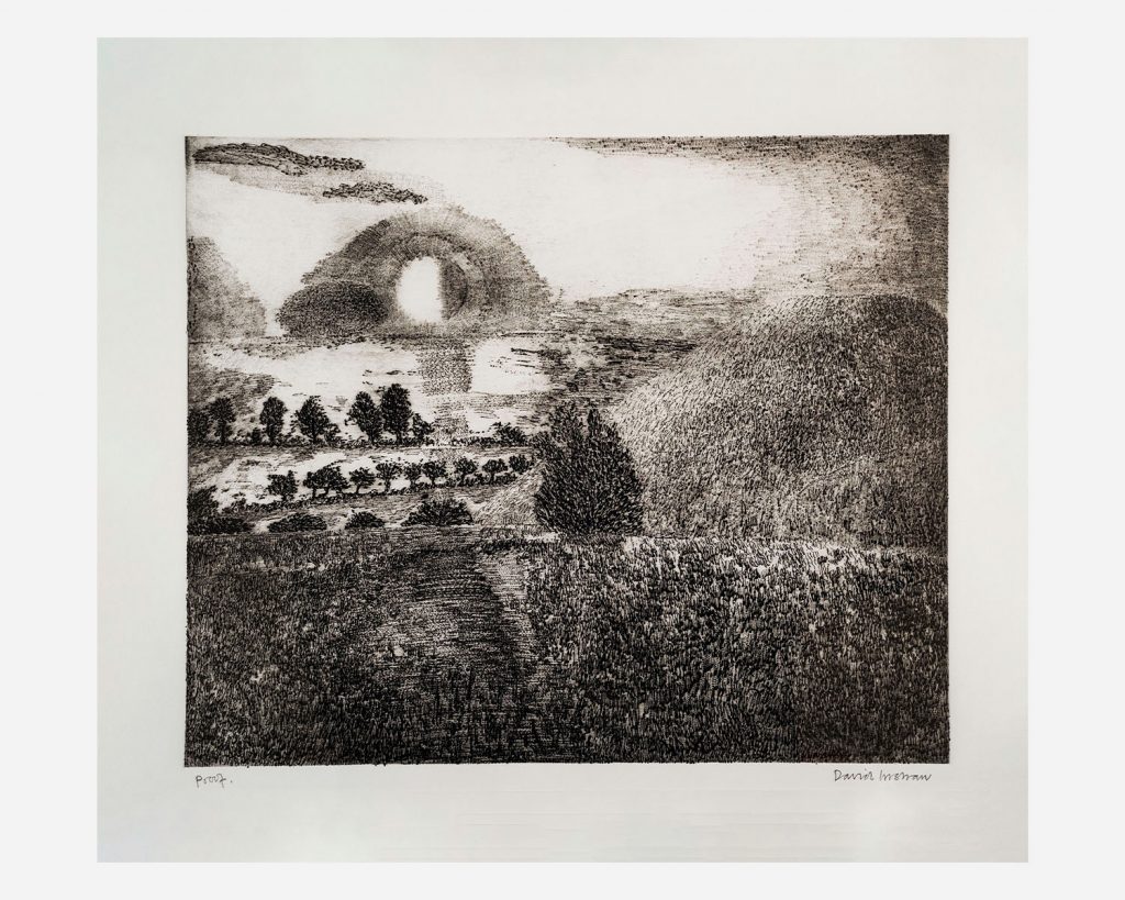 Silbury Hill and Landscape Monochrome