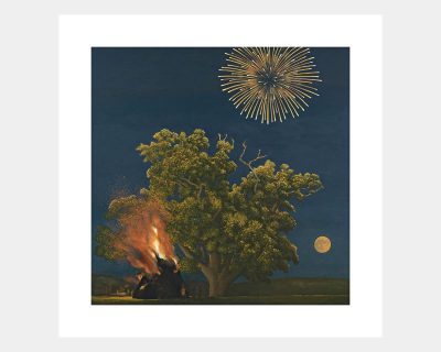 Bonfire Firework Tree and Moon