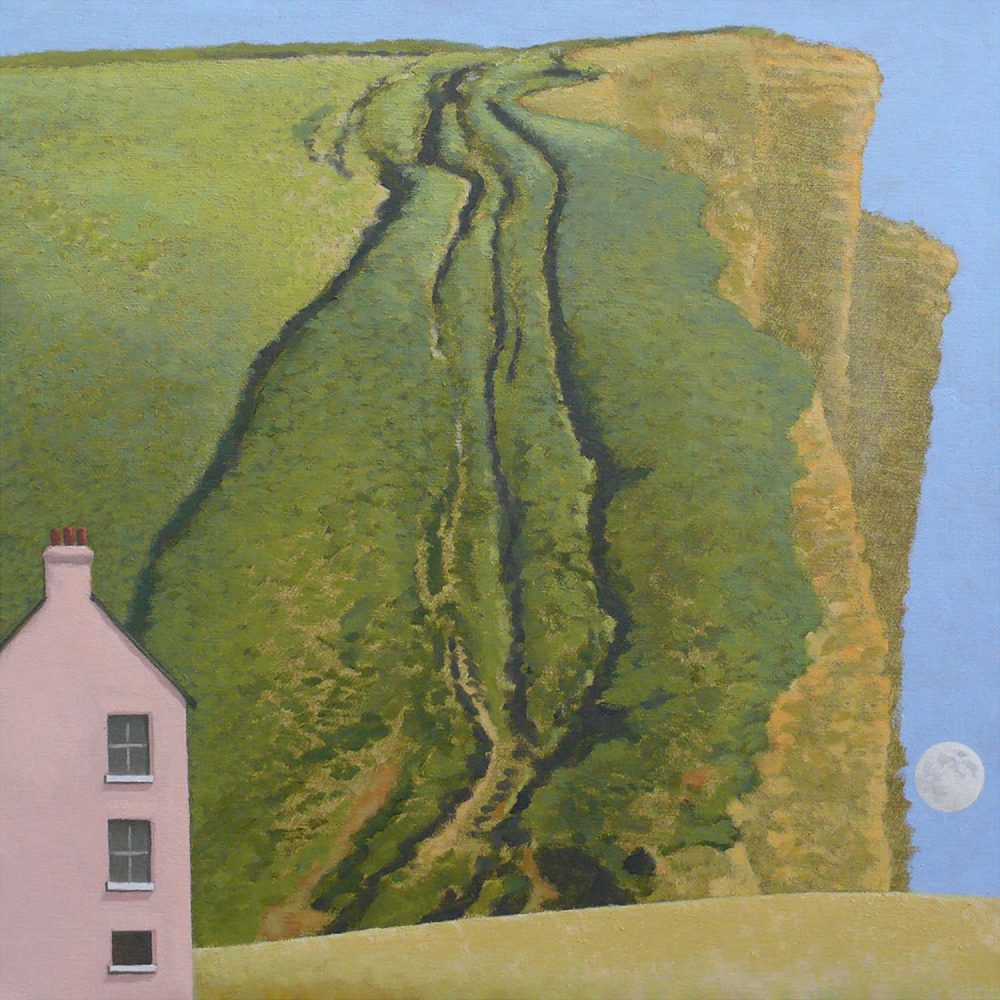 Pink House and Moon