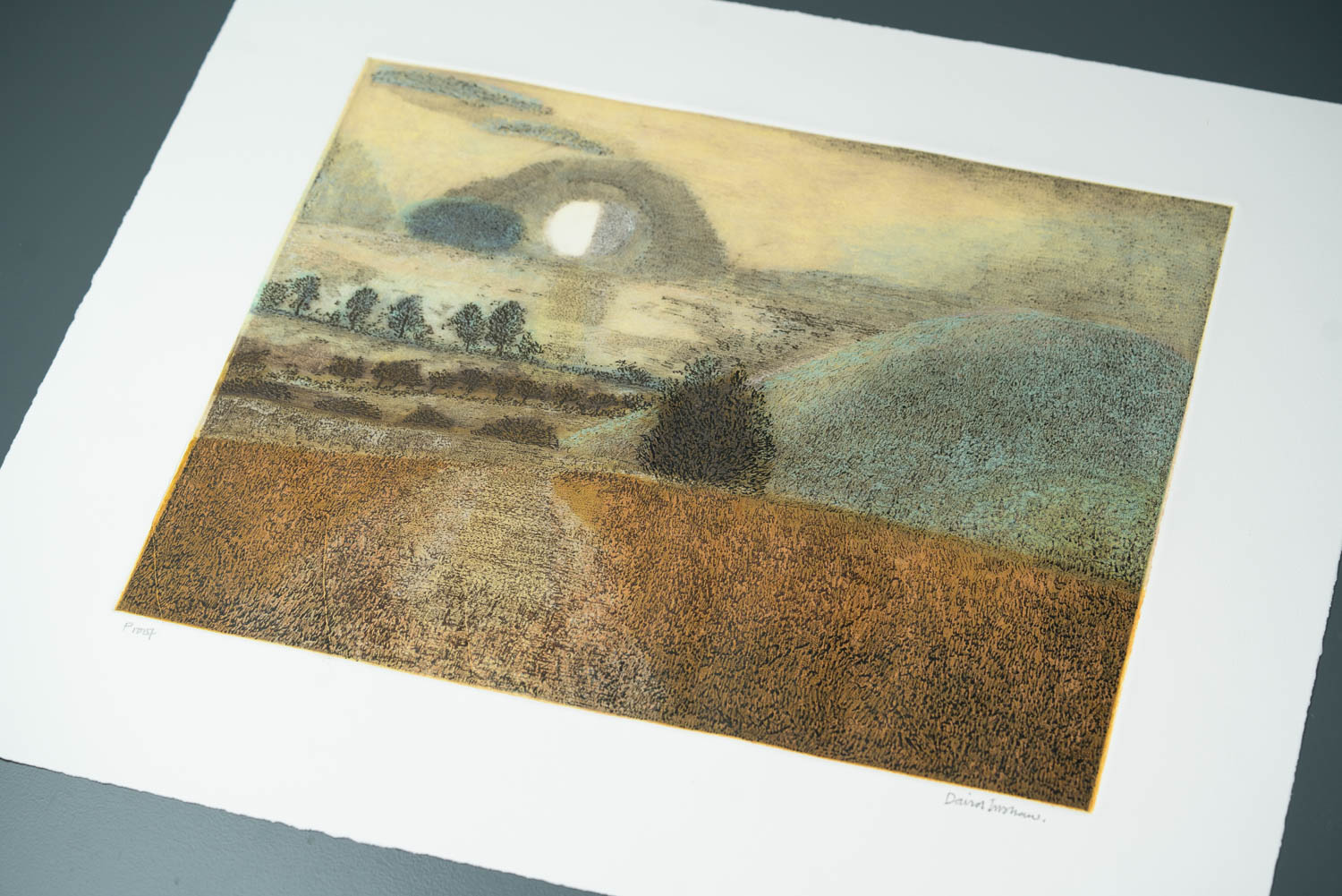 Silbury Hill Landscape Coloured 01 - Image 4